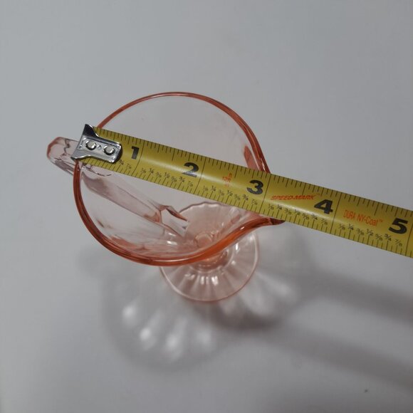 Indiana Glass Pink Depression Creamer Ribbed 30s Vintage 4" tall - Picture 8 of 9